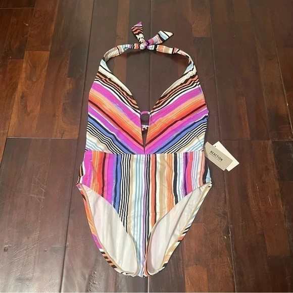 Kenneth Cole Reaction Women’s One Piece Swimsuit Size Medium Multicolor NEW - Picture 1 of 8